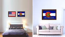 Load image into Gallery viewer, Gadsden Don't Tread On Me Colorado State Military Flag Canvas Print with Brown Picture Frame Home Decor Wall Art Gift Ideas