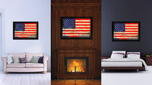 Load image into Gallery viewer, American Flag Vintage USA Canvas Print with Black Picture Frame Home Decor Man Cave Wall Art Collectible Decoration Artwork Gifts