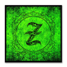 Load image into Gallery viewer, Alphabet Z Green Canvas Print Black Frame Kids Bedroom Wall Décor Home Art