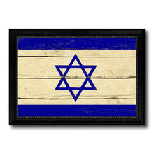 Load image into Gallery viewer, Israel Country Flag Vintage Canvas Print with Black Picture Frame Home Decor Gifts Wall Art Decoration Artwork