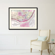 Load image into Gallery viewer, Cincinnati Vintage Antique Map Wall Art Home Decor Gift Ideas Canvas Print Custom Picture Frame