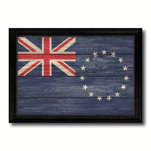 Load image into Gallery viewer, Cook Islands Country Flag Texture Canvas Print with Black Picture Frame Home Decor Wall Art Decoration Collection Gift Ideas