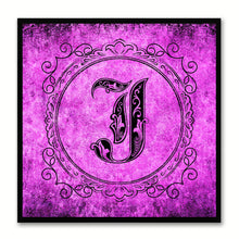 Load image into Gallery viewer, Alphabet J Purple Canvas Print Black Frame Kids Bedroom Wall Décor Home Art