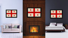 Load image into Gallery viewer, Georgia Country Flag Texture Canvas Print with Black Picture Frame Home Decor Wall Art Decoration Collection Gift Ideas