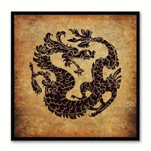 Load image into Gallery viewer, Zodiac Dragon Horoscope Brown Canvas Print Black Custom Frame Home Decor Wall Art