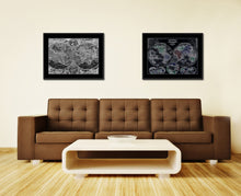 Load image into Gallery viewer, Macro Closeup Vintage Monochrome Map Canvas Print, Gifts Picture Frames Home Decor Wall Art