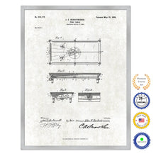 Load image into Gallery viewer, 1900 Billiards Pool Table Old Patent Art Print on Canvas Custom Framed Vintage Home Decor Wall Decoration Great for Gifts