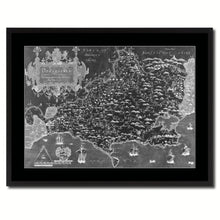 Load image into Gallery viewer, Atlas Of England & Wales Vintage Monochrome Map Canvas Print, Gifts Picture Frames Home Decor Wall Art