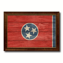 Load image into Gallery viewer, Tennessee State Flag Texture Canvas Print with Brown Picture Frame Gifts Home Decor Wall Art Collectible Decoration