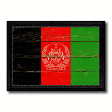 Load image into Gallery viewer, Afghanistan Country Flag Vintage Canvas Print with Black Picture Frame Home Decor Gifts Wall Art Decoration Artwork