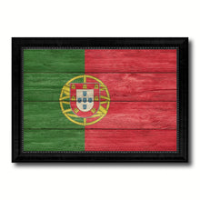 Load image into Gallery viewer, Portugal Country Flag Texture Canvas Print with Black Picture Frame Home Decor Wall Art Decoration Collection Gift Ideas