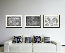 Load image into Gallery viewer, Johann Baptist Homann Vintage B&W Map Canvas Print, Picture Frame Home Decor Wall Art Gift Ideas