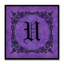 Load image into Gallery viewer, Alphabet U Purple Canvas Print Black Frame Kids Bedroom Wall Décor Home Art