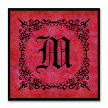 Load image into Gallery viewer, Alphabet M Red Canvas Print Black Frame Kids Bedroom Wall Décor Home Art
