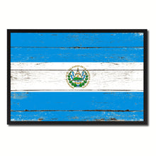Load image into Gallery viewer, El Salvador Country National Flag Vintage Canvas Print with Picture Frame Home Decor Wall Art Collection Gift Ideas