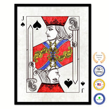 Load image into Gallery viewer, One Eye Jack Spades Poker Decks of Vintage Cards Print on Canvas Black Custom Framed