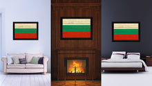 Load image into Gallery viewer, Bulgaria Country Flag Vintage Canvas Print with Black Picture Frame Home Decor Gifts Wall Art Decoration Artwork