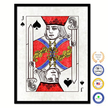 Load image into Gallery viewer, Jack Spades Poker Decks of Vintage Cards Print on Canvas Black Custom Framed