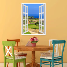 Load image into Gallery viewer, Coastal Golf Course View Picture French Window Canvas Print with Frame Gifts Home Decor Wall Art Collection