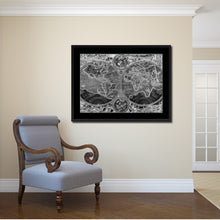 Load image into Gallery viewer, Macro Closeup Vintage Monochrome Map Canvas Print, Gifts Picture Frames Home Decor Wall Art