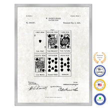 Load image into Gallery viewer, 1893 Face Poker Game Old Patent Art Print on Canvas Custom Framed Vintage Home Decor Wall Decoration Great for Gifts