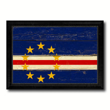 Load image into Gallery viewer, Cape Verde Country Flag Vintage Canvas Print with Black Picture Frame Home Decor Gifts Wall Art Decoration Artwork