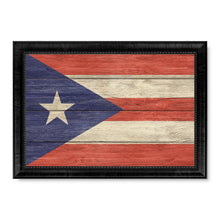 Load image into Gallery viewer, Puerto Rico Country Flag Texture Canvas Print with Black Picture Frame Home Decor Wall Art Decoration Collection Gift Ideas