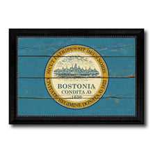 Load image into Gallery viewer, Boston City Massachusetts State Vintage Flag Canvas Print Black Picture Frame