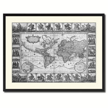 Load image into Gallery viewer, Geographic Vintage B&W Map Canvas Print, Picture Frame Home Decor Wall Art Gift Ideas