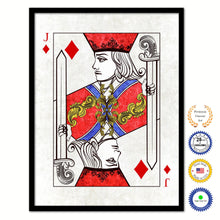 Load image into Gallery viewer, One Eye Jack Diamond Poker Decks of Vintage Cards Print on Canvas Black Custom Framed