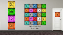 Load image into Gallery viewer, Alphabet A Orange Canvas Print Black Frame Kids Bedroom Wall Décor Home Art