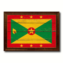 Load image into Gallery viewer, Grenada Country Flag Vintage Canvas Print with Brown Picture Frame Home Decor Gifts Wall Art Decoration Artwork