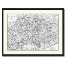 Load image into Gallery viewer, Central Germany Vintage B&W Map Canvas Print, Picture Frame Home Decor Wall Art Gift Ideas