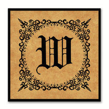 Load image into Gallery viewer, Alphabet W Brown Canvas Print Black Frame Kids Bedroom Wall Décor Home Art