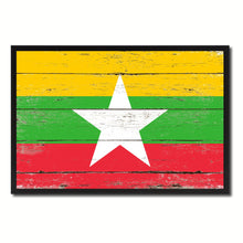 Load image into Gallery viewer, Myanmar Country National Flag Vintage Canvas Print with Picture Frame Home Decor Wall Art Collection Gift Ideas
