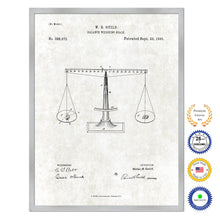 Load image into Gallery viewer, 1885 Balance Weighing Scale Old Patent Art Print on Canvas Custom Framed Vintage Home Decor Wall Decoration Great for Gifts