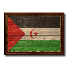 Load image into Gallery viewer, Sahrawi Arab Democratic Republic Country Flag Texture Canvas Print with Brown Custom Picture Frame Home Decor Gift Ideas Wall Art Decoration