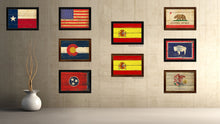 Load image into Gallery viewer, Spain Country Flag Vintage Canvas Print with Brown Picture Frame Home Decor Gifts Wall Art Decoration Artwork