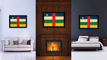 Load image into Gallery viewer, Central African Republic Country Flag Vintage Canvas Print with Black Picture Frame Home Decor Gifts Wall Art Decoration Artwork