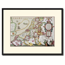 Load image into Gallery viewer, Leo Belgicvs Vintage Antique Map Wall Art Home Decor Gift Ideas Canvas Print Custom Picture Frame
