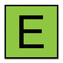 Load image into Gallery viewer, Alphabet E Green Canvas Print Black Frame Kids Bedroom Wall Décor Home Art