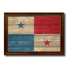 Load image into Gallery viewer, Panama Country Flag Texture Canvas Print with Brown Custom Picture Frame Home Decor Gift Ideas Wall Art Decoration