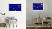 Load image into Gallery viewer, Alaska State Flag Shabby Chic Gifts Home Decor Wall Art Canvas Print, White Wash Wood Frame