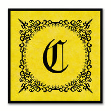 Load image into Gallery viewer, Alphabet C Yellow Canvas Print Black Frame Kids Bedroom Wall Décor Home Art