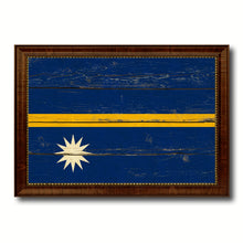 Load image into Gallery viewer, Nauru Country Flag Vintage Canvas Print with Brown Picture Frame Home Decor Gifts Wall Art Decoration Artwork