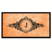 Load image into Gallery viewer, Alphabet Letter J Orange Canvas Print, Black Custom Frame