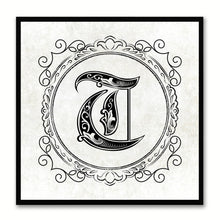 Load image into Gallery viewer, Alphabet T White Canvas Print Black Frame Kids Bedroom Wall Décor Home Art