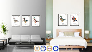 Wood Duck Bird Canvas Print, Black Picture Frame Gift Ideas Home Decor Wall Art Decoration