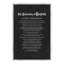 Load image into Gallery viewer, Geneva Medical Oath, Hippocratic Oath, Medical Gifts, Gift for Doctor, Medical Decor, Medical Student, Office Decor, doctor office, Silver Frame