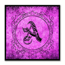Load image into Gallery viewer, Alphabet A Purple Canvas Print Black Frame Kids Bedroom Wall Décor Home Art